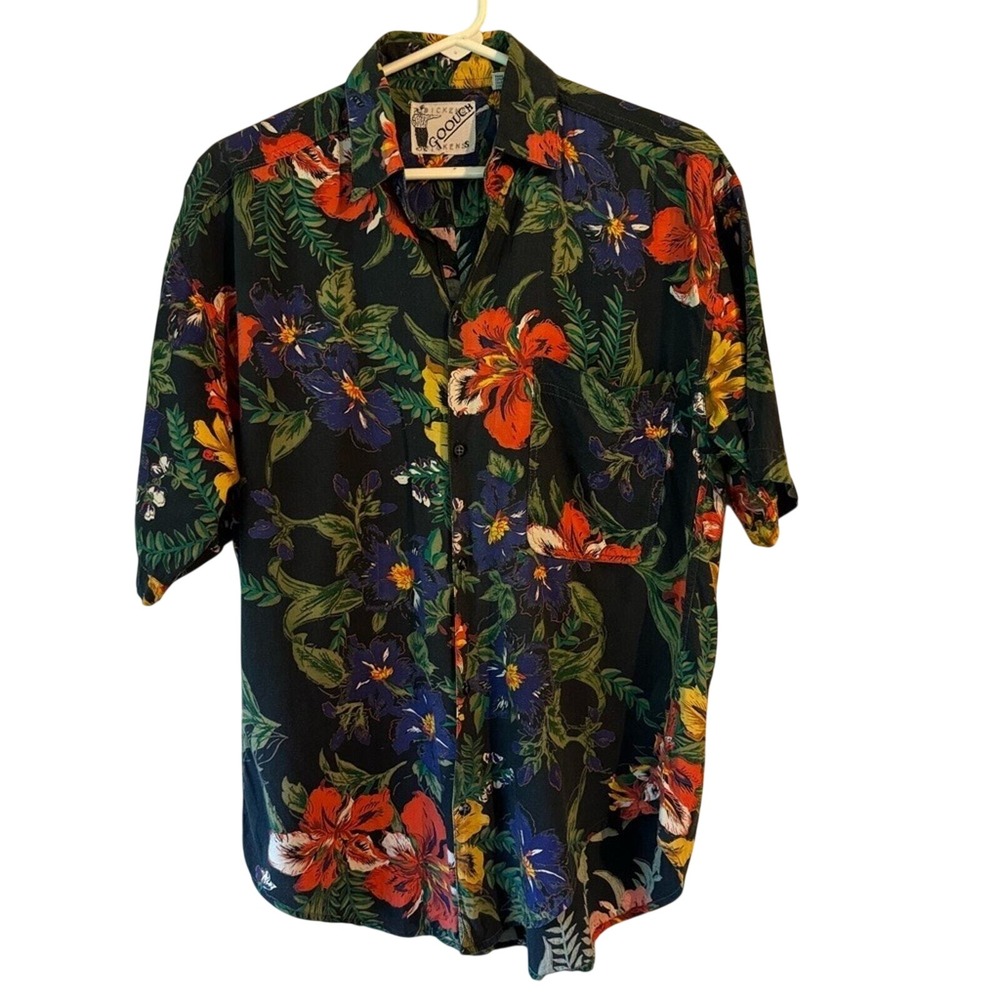 Goouch Vintage‎ Floral Hawaiian Short Sleeve Button Down Shirt Vacation